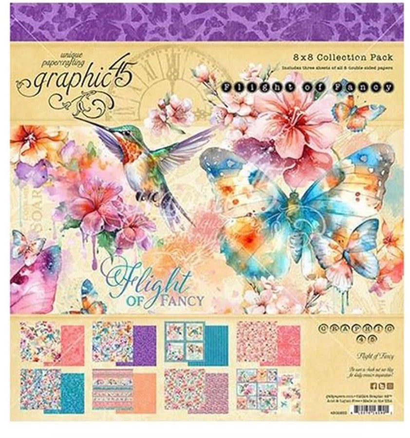 8 x 8 Collection Pack . Includes 3 sheets of all 8 doubles sided papers. 24 sheets.
