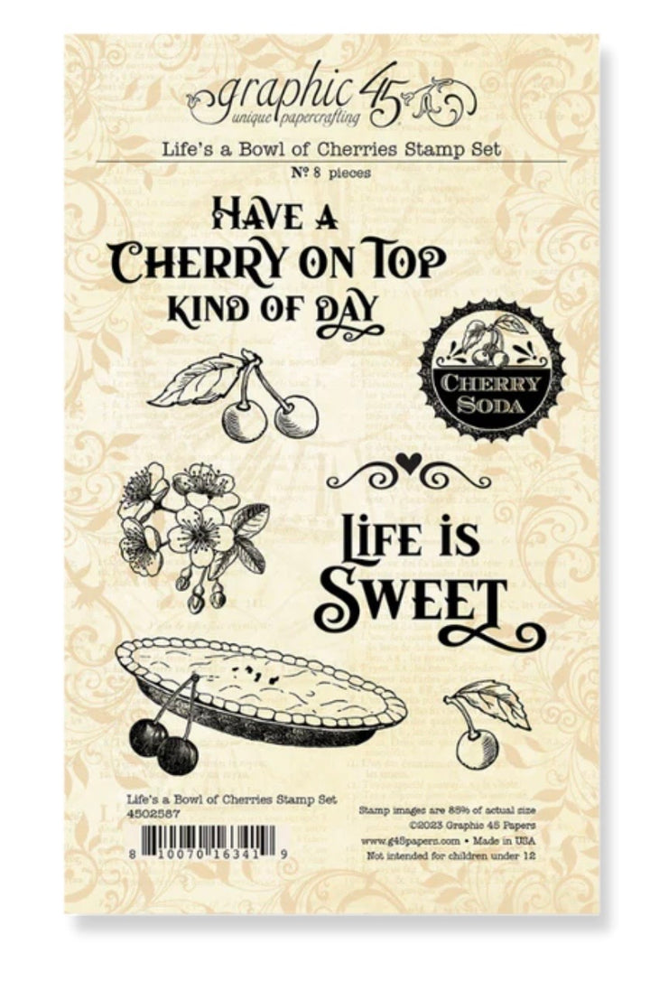8 set stamp set on a 4-1/4" x 7" backer