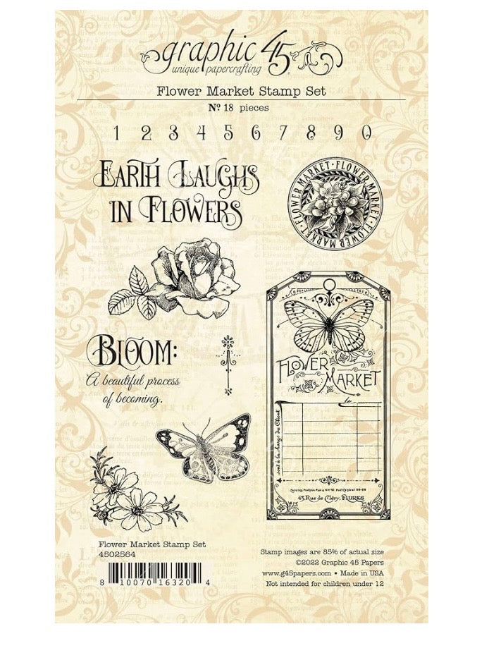 18 set stamp on a 4-1/4" x 7" backer