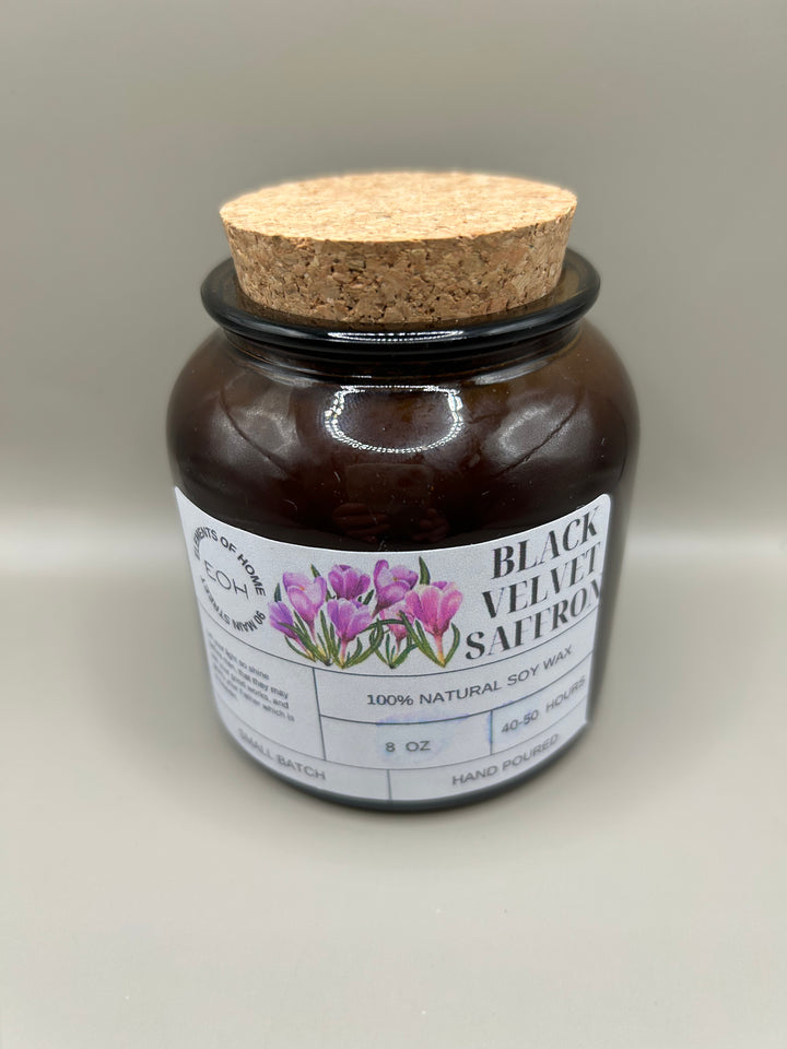 Black Velvet Saffron Candles